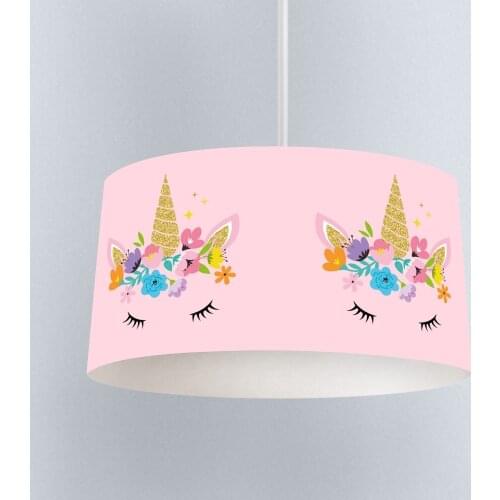 Unicorn Patterned Powder Boy Printing Patterned Kids Baby Room Bedroom Light Pendant Lamp Chandelier