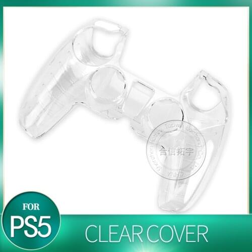 HOTHINK 1pcs Clear Hard Case for PS5 Controller Crystal Housing Shell Cover for PlayStation 5 DualSense