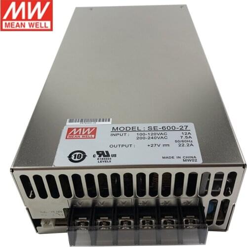 SE-600-27 MEAN WELL 600W 27V Switching Power Supply 110V/220V AC to 27V DC 22.2A 600W Meanwell Power Supply Unit Transformer PSU