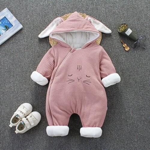 OKLADY 2019 Winter Baby Romper Clothes Toddler Girl Autumn Newborn Hoodies Warm Infant Cute Cotton Boys Kids Modis Outfits 12M