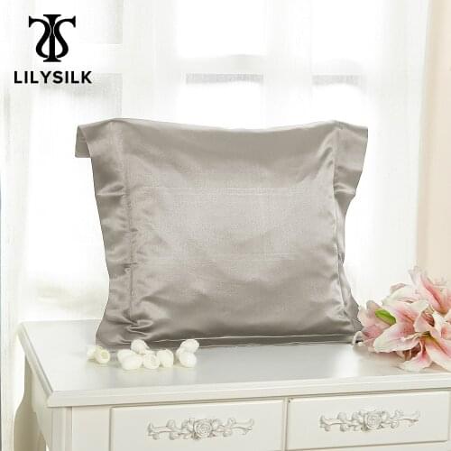 LilySilk 100 Silk Pillowcase Oxford With Flange 19 momme Mulberry Silk Natural for Hair 40x40 50x50 Home Textile Free Shipping