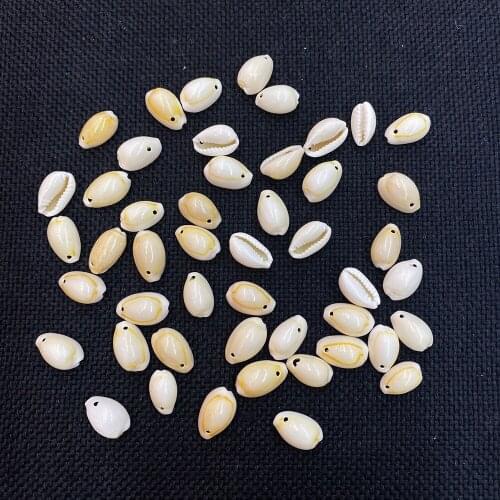 Natural Conch Pendant Single Hole Shell Pendant 10-15mm Beads DIY Handmade Home Decoration Wind Chime Jewelry Accessories 50pcs