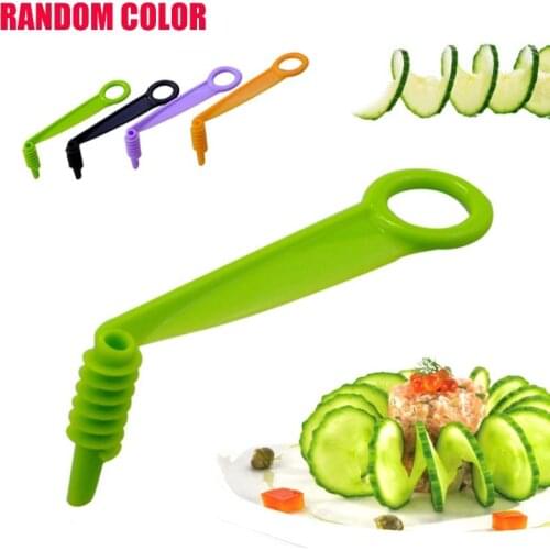 New Spiral Slicer Blade Hand Slicer Cutter Cucumber Carrot Potato Vegetables Spiral Knife Kitchen Tool Random Color Dropshipping