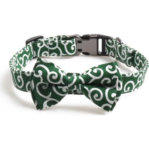 Japanese Style Bowknot Semimetal Buckle Pets Dog Collars Medium Dogs Collar Leashes Set Adjustable Bow Tie Necklace