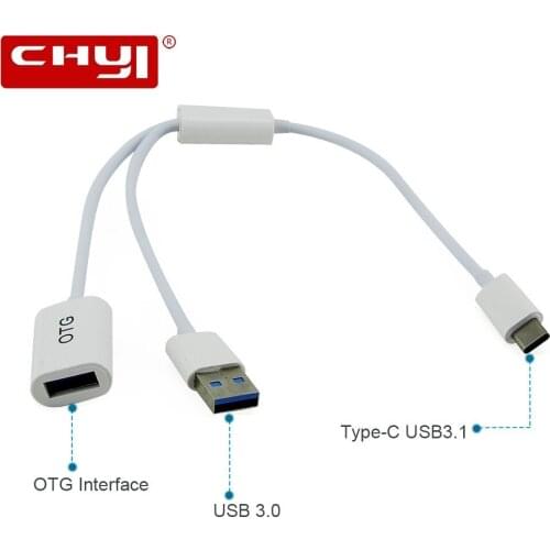 Type-C Male To OTG Female USB 3.0 Convertor Computer Accessories USB-C Hub Splitter Adapter Cable Extender Hab For Smartphone PC