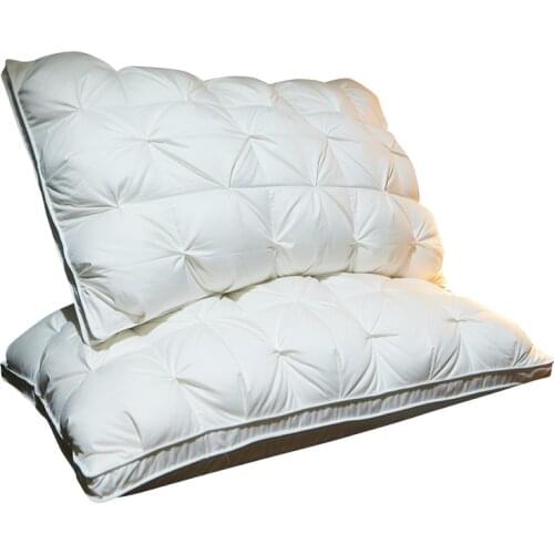 48*74cm luxury 3D style rectangle white goose/duck down feather bedding pillows down-proof cotton shell free shipping