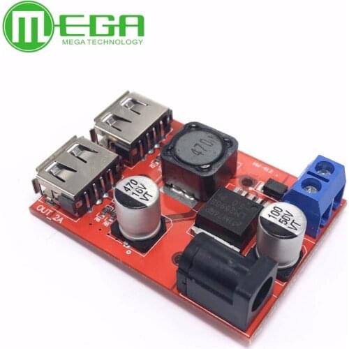 LM2596 LM2596S Dual USB DC-DC 9V 12V 24V 36V to 5V 3A Step Down Buck Converter Board Car Charger Solar Power Supply Module