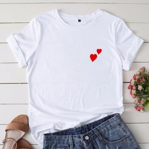 Casual Wild Tshirt White Round Neck short sleeve tshirt Simple T shirt Love graphics print women Tshirt 2021 Summer T-shirt
