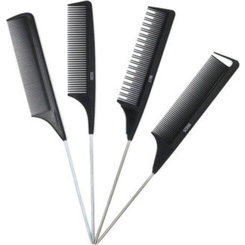 Professional Hair Tail Comb Salon Cut Comb Styling Stainless Steel Spiked hair comb