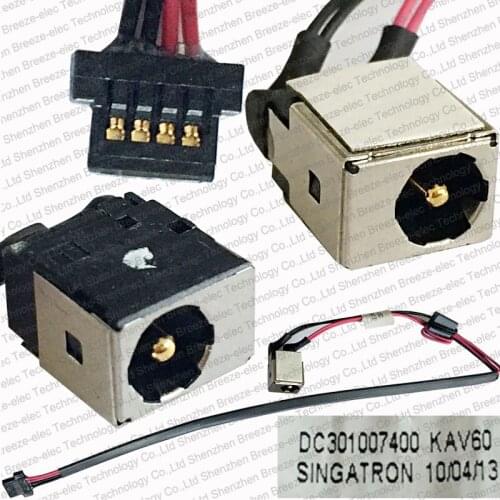 3 pieces Original DC Power Jack socket cable connector harness for Acer Aspire ONE P531H D250 AOD250 Gateway LT2016U DC301007400