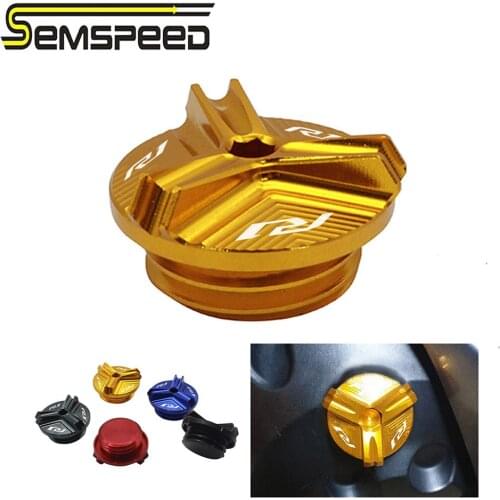 SEMSPEED Motorcycle M27x3.0 CNC Aluminum Oil Filler Cap Plug cover For Yamaha R1 YZF-R1 1998-2014 2015 2016 2017 2018 2019 2020