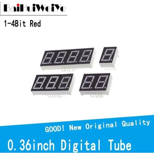 5PCS/LOT 0.36 inch LED display 7 Segment 1 Bit/2 Bit/3 Bit/4 Bit Digit Tube Red Common Cathode / Anode Digital 0.36 Inch Led