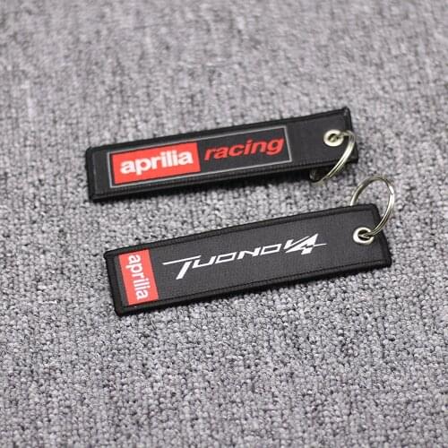 Embroidery Key Holder Chain Collection Keychain Motorcycle Embroidered Keyring for Aprilia Racing TUONO V4