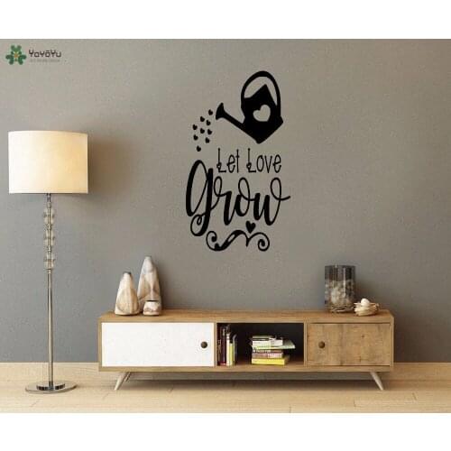 YOYOYU Wall Decal Quotes Let Love Grow Vinyl Wall Stickers Livingroom Decoration Accessories Hearts Pattern Home Art Decor SY937