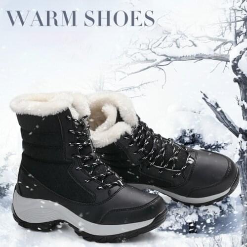2019 Women Snow boots Waterproof Non-slip Parent-Child Winter Boots Thick Fur Platform Waterproof and Warm Shoes Plus Size 42