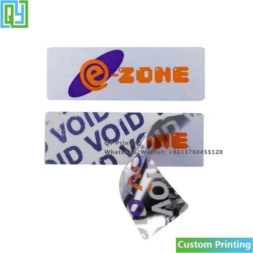 1000pcs 10x30mm Free Shipping Custom Made Brand Name Silver Pet Tamper Evident Void Labels Envelope Sealing Tape Security Seal