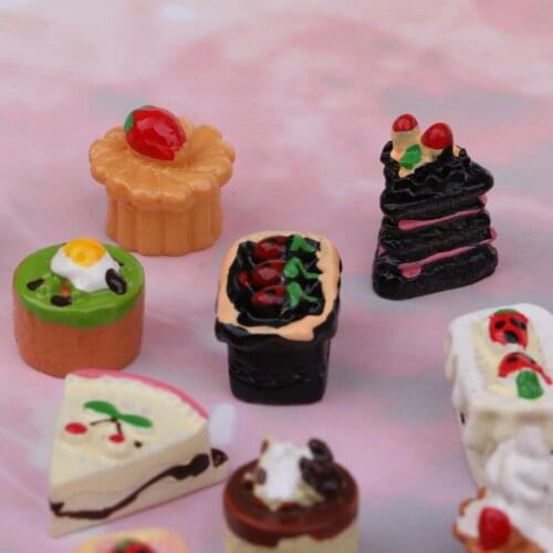 16Pcs Kitchen Food Resin Jam Cake Fruit Cake Model 1/12 Scale Dollhouse Miniature