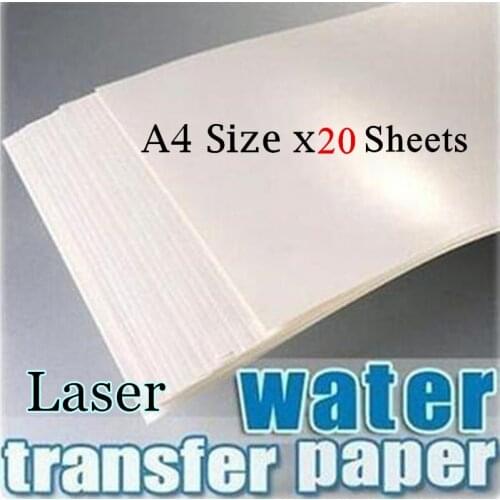 20pieces/lot) A4 Clear/Transparent Paper Water Slide Decal Paper Laser Water Transfer Paper For Glass Waterslide Decal Paper
