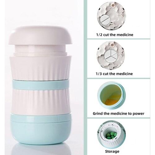 3 In 1 Mini Pill Cutter 1/2 1/3 Medicine Crusher Grinder Splitter Tablet Cutter Divider Storage Case Pill Box For Outdoor Travel
