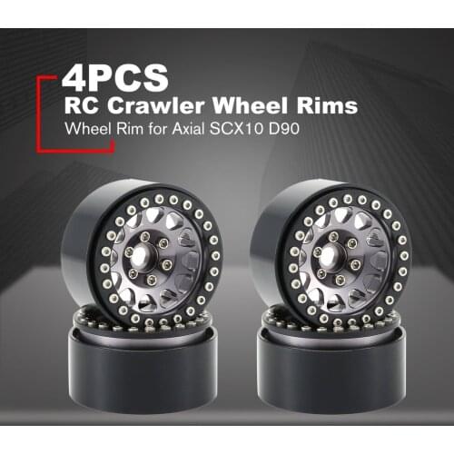 4PCS 1.9 Metal Beadlock Wheel Rim for 1:10 RC Crawler Traxxas Hsp Redcat Rc4wd Tamiya Axial Scx10 D90 Hpi Tire Accessories