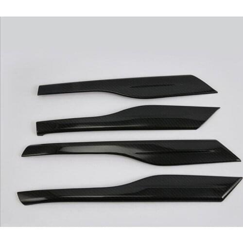 For Mitsubishi Outlander 2016 4PCS Carbon Fiber ABS Chrome Car Armrest Box Inside Door Handles Cover Trim Car Styling Accessory