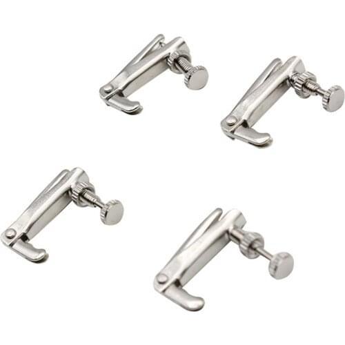 4pcs Copper Nickel Alloy Silver Violin Tuner Fine Tuners Spinner String Adjuster Violin for 3/4 4/4 Violin