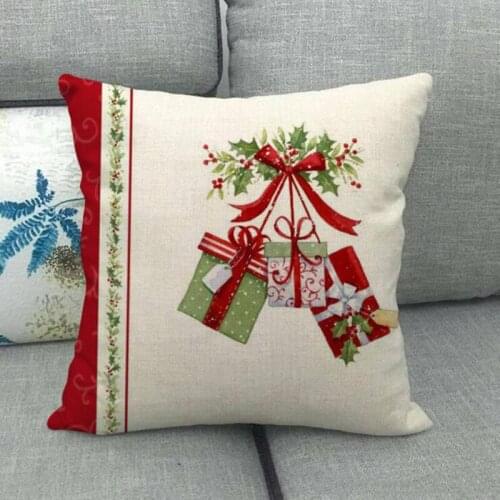 45cmx45cm Santa Claus Pillowcase Sofa Holiday Decoration Pillowcase Linen Christmas Decoration Cushion Cover