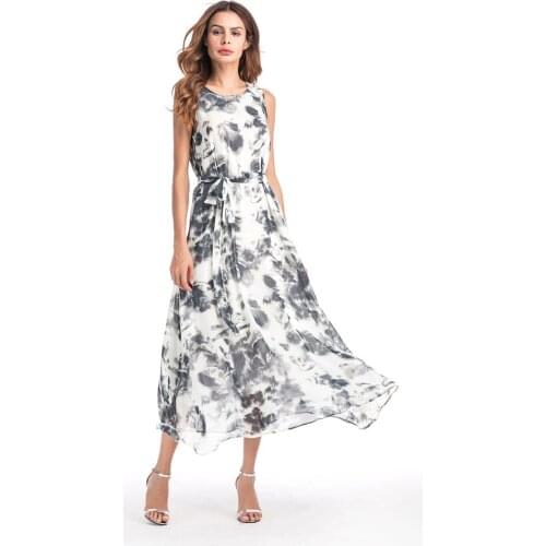 Artfeel 2018 New Print Bohemia Holiday Style dress Women Boho Longuette Slim Summer Beach Tie laddy Sleeveless Braces dress