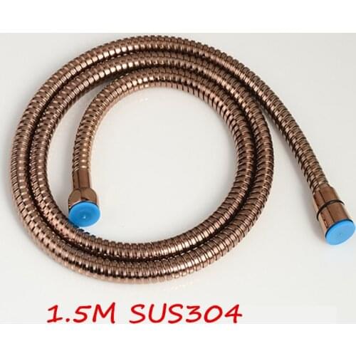 Bagnolux Wholesale SUS304 Stainless Steel 1.5m Shower Hose Flexible Bathroom Water Rose Gold Finish Plumbing Pipe