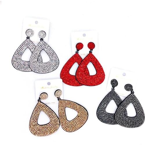 Free shipping!2022 Hot Geometric Drop Crystal Fabric Stud Earrings can mixed colors