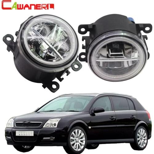 Cawanerl For Opel Signum Hatchback 2003-2015 Car H11 LED Bulb Fog Light + Angel Eye DRL Daytime Running Light 12V 2 Pieces