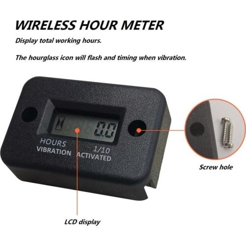 Digital Vibration Hour Meter Gauge for Vibrating Machine Motorcycle ATV Boat Marine Digital Hour Meter DJ-103 Wireless Timer