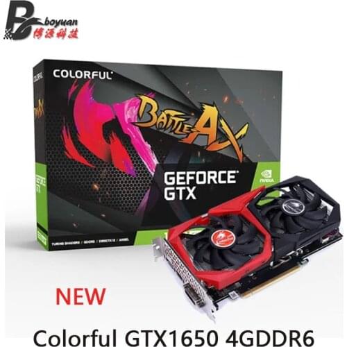 Colorful GeForce GTX1650 4GD6 GeForce® GTX 1650 12nm 4G GDDR6 128bit 75W DVI HDMI DP Support AMD Intel Desktop CPU Motherboard