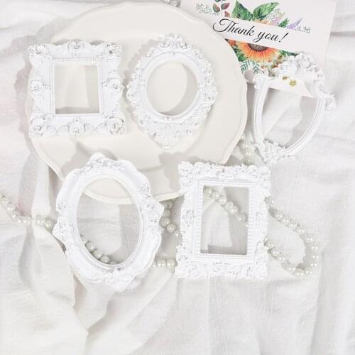 European Ornaments Photography Backgro White Retro Photo Frame Manicure Cosmetics For Home Decoration