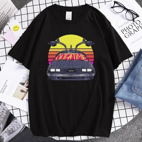 Back To The Future Printing Tshirts mens Casual Crewneck T Shirts Loose Breathable Short Sleeves Summer Fashion Man T Shirt