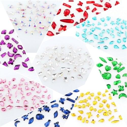 43 shapes in pairs mix 50pcs/bag 26 colors flatback glass Crystal rhinestone beads glue on for nailart handimade Craft diy trim