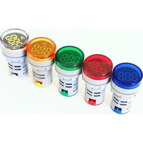 Frequency Meter 22mm LED Digital Display Gauge Indicator Signal Lamp round screen hertz meter Light Tester Combo measuring Meter