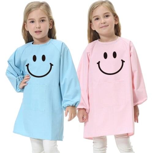 High-Quality Childrens Painting Overalls Kids Waterproof Anti-Wear Clothing Eating Smock Baby Aprons Print LOGO