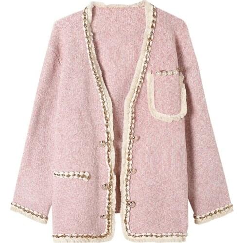 Fashion Cardigan Sweater Women Winter Loose Outer Wear Mid-length 2021 New Long-sleeved Knitted Single-breasted Sweater Jacket