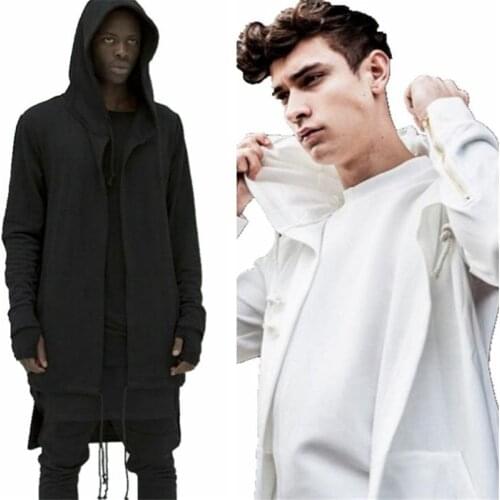 Male Hoodie Cloak Jackets Men Casual Long Section Hip Hop Mens hoodie sweatshirt