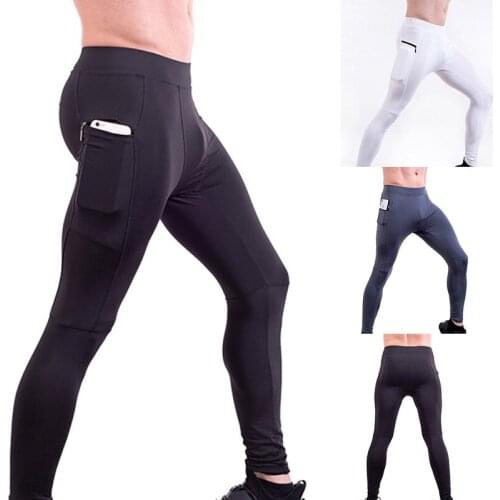 Men Compression Tight Running Pants Sports Leggings Male Gym Fitness Jogging Pants Quick Dry Trousers Workout Training Bottoms
