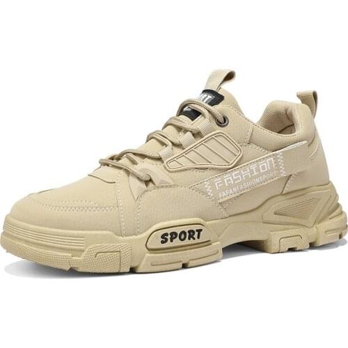 Men Ankle Boots Outdoor Leather Autumn Spring Non-Slip Lace Up Walk Male Casual Flats Work Shoes Sneakers Fashion