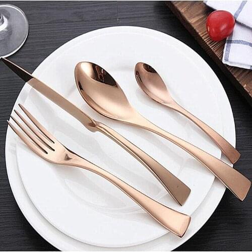 High Grade Cutlery set Rose Gold /Black Stainless Steel Food Dinnerware Kitchen Dining Utensil kitchen dining & bar
