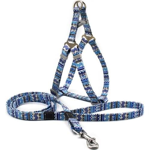 Nylon Adjustable Pet Dogs Leash Harness Set Bohemia Suit Chest Strap Style Vest Cats Kittern Lead Harness Walking Chest Strap