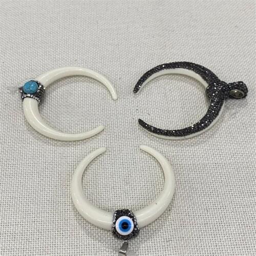 Natural Stone Necklace Pendant Resin Diamond Pendant Suitable for Handmade DIY Making Necklace Bracelet Accessories Devils Eye