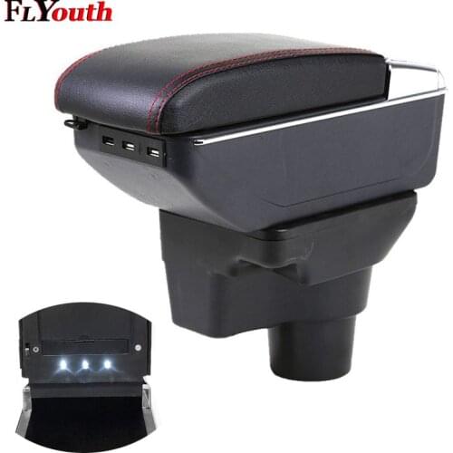 Armrest Box For Hyundai Solaris 2 2017 2018 USB Charging Car Arm Rest Rotatable Centre Console Storage Box Car Styling