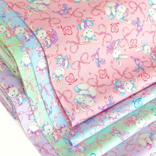 Half-Meter Japanese Oxford Cotton Fabric DIY Patchwork Rabbit Ballet