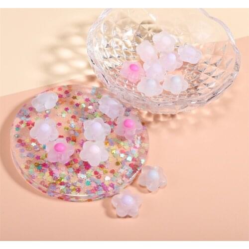 20/50Pcs 17mm Transparent Flower Shape Acrylic Loose Spaced Beads For DIY Necklace Bracelet Earring Jewelry Making Accessories