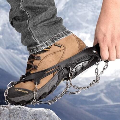 M/L/XL Size Crampons 19 Teeth Outdoor Mountaineering Hiking Antislip Ice Snow Shoe Spikes Shoe Crampons Skidproof High Quality