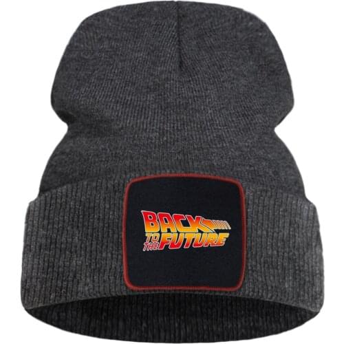 Back To The Future TV Show Beanie Hat Women Outdoor Cotton Warm Bonnet Hats Casual Men Winter Knitted Cap Sports Beanies Caps